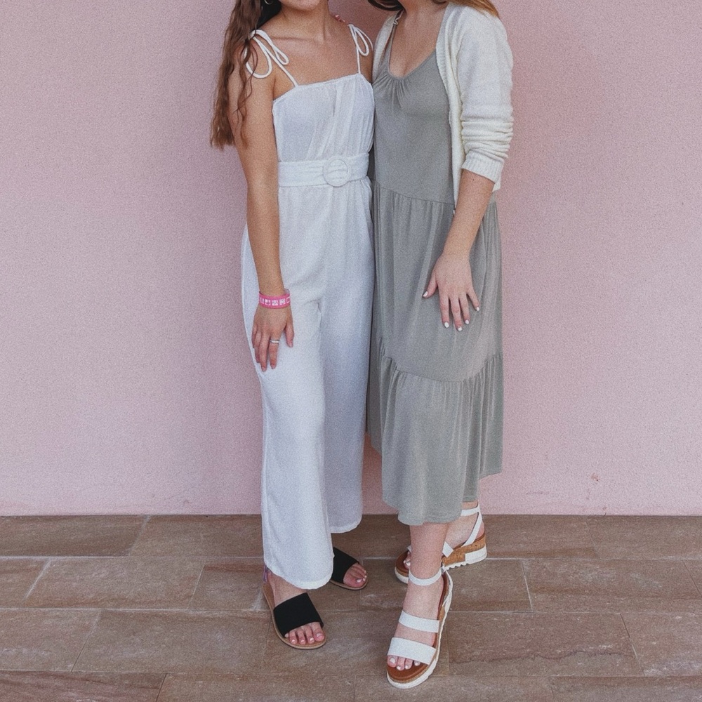 ASOS white jumpsuit with belt